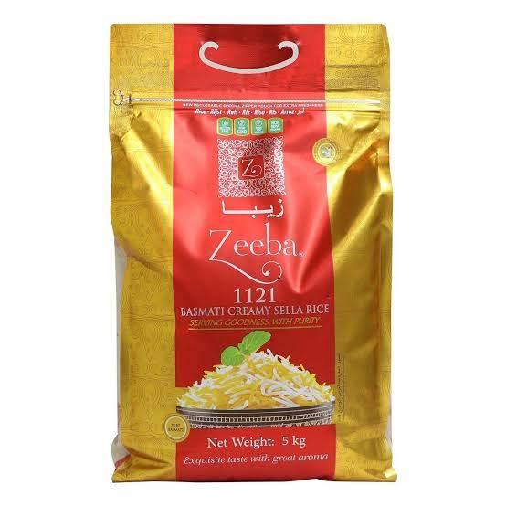 Zeeba Basmati Creamy Sella Rice 5kg – Parboiled Aromatic Rice for Biryani | ジーバ バスマティクリーミーセラライス 5kg - Premium Halal Food Product