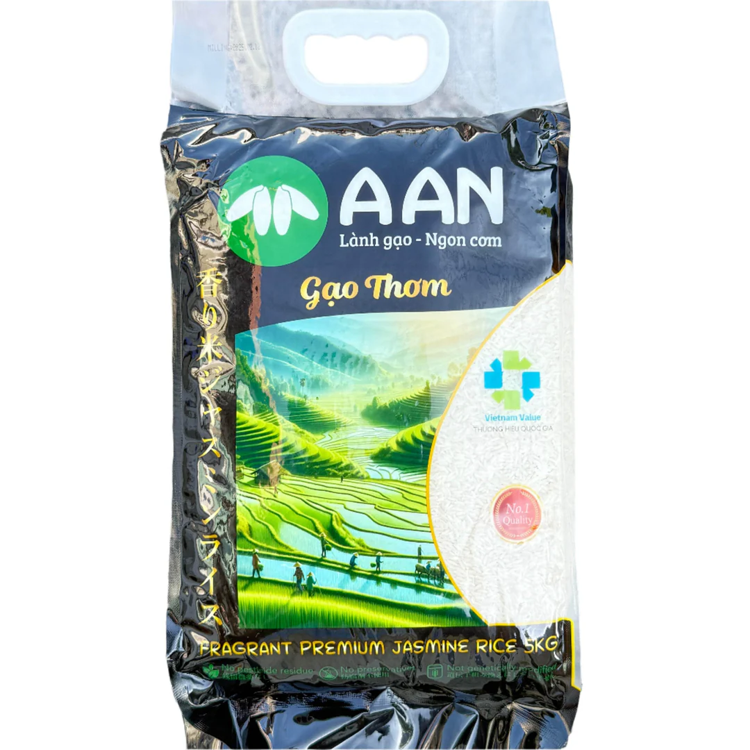 AAN LANH Premium Jasmine Rice 5kg – Fragrant Thai Long Grain | AAN LANH プレミアムジャスミンライス 5kg - Premium Halal Food Product