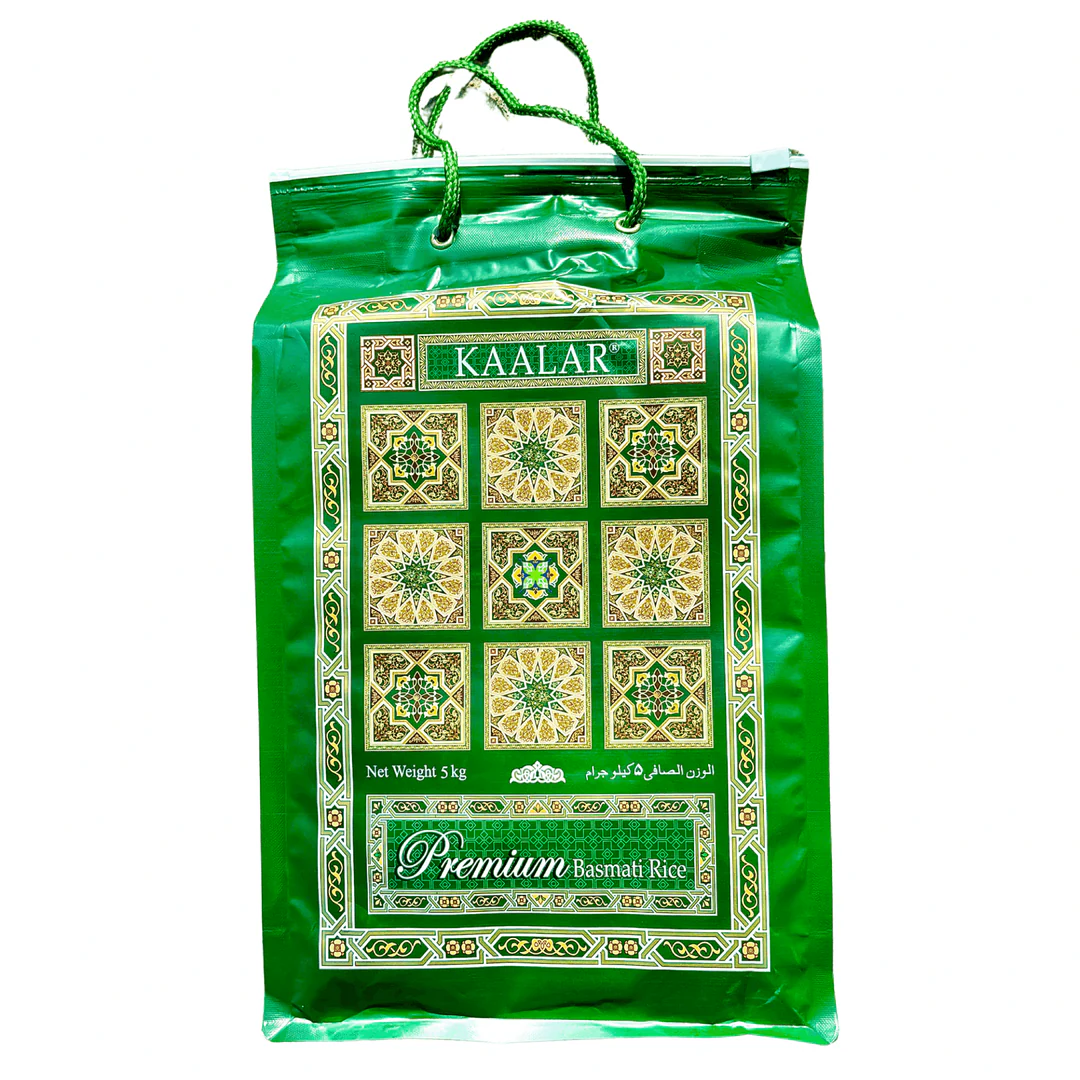 KAALAR Premium Basmati Rice 5kg – Long Grain Fragrant Rice from India | KAALAR プレミアムバスマティライス 5kg - Premium Halal Food Product