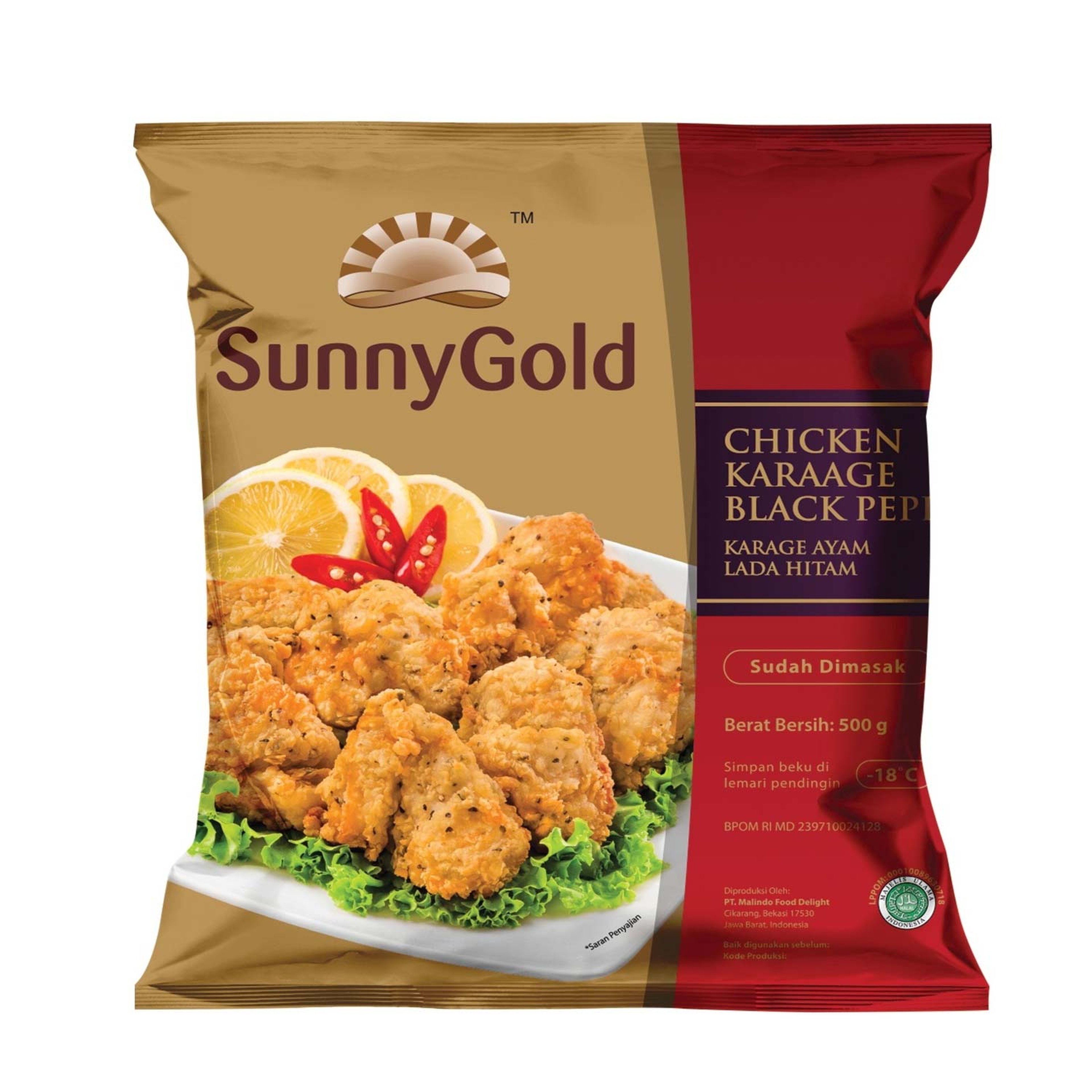 Chicken Karaage Black Pepper 500g Sunnygold チキン唐揚げ ブラックペッパー 500g | 南アジア食材 日本 - Premium Halal Food Product