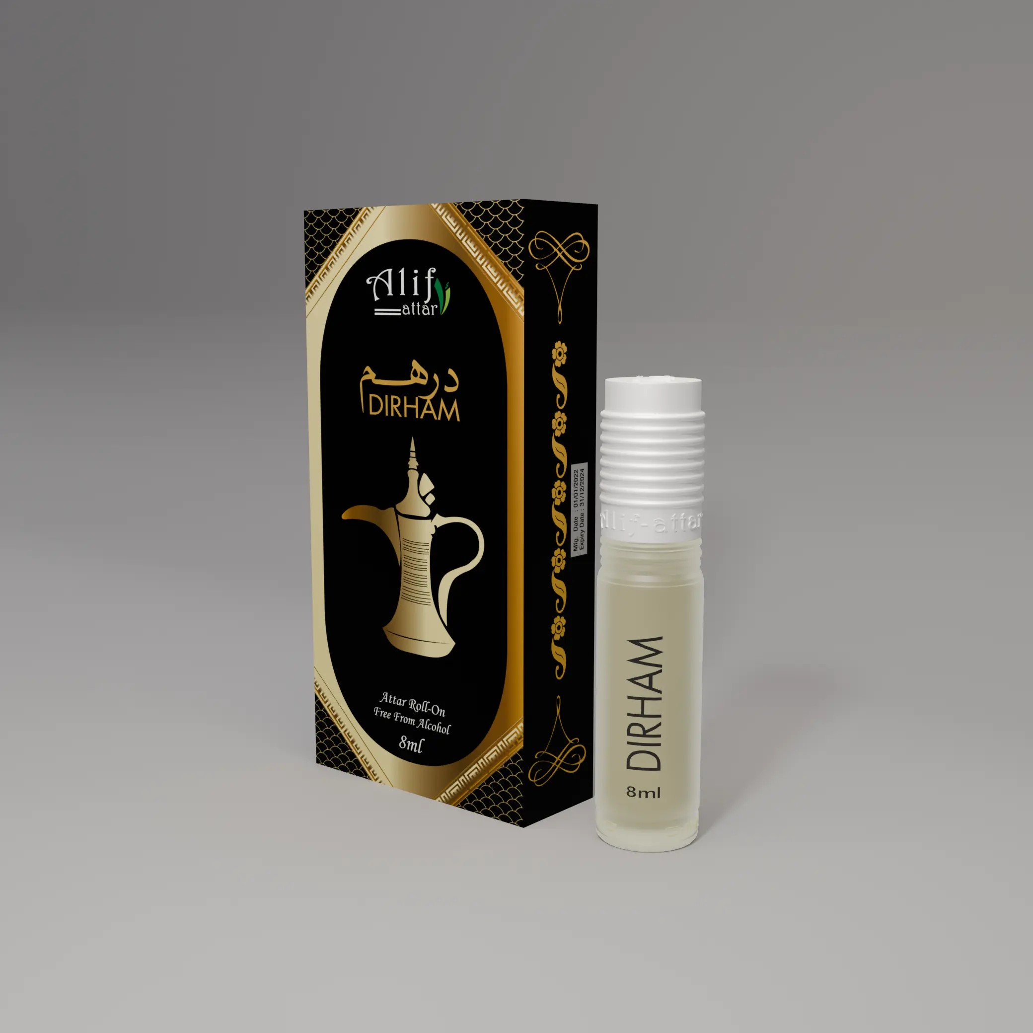 Dirham Attar 8ml – Premium Natural Perfume Oil - Premium Halal Food Product