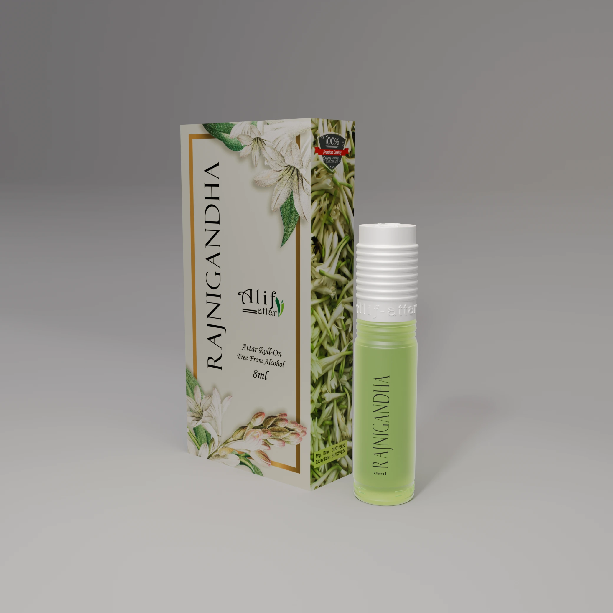 Rajnigandha Attar 8ml – Premium Natural Perfume Oil - Premium Halal Food Product