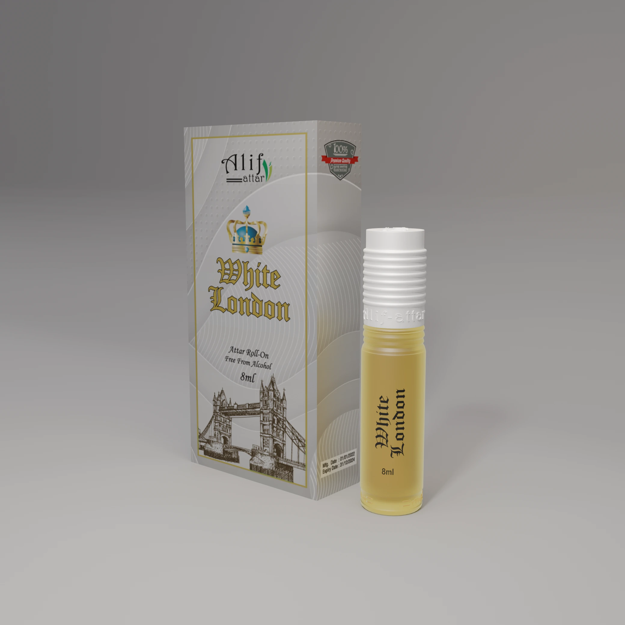 White London Attar 8ml – Premium Natural Perfume Oil - Premium Halal Food Product